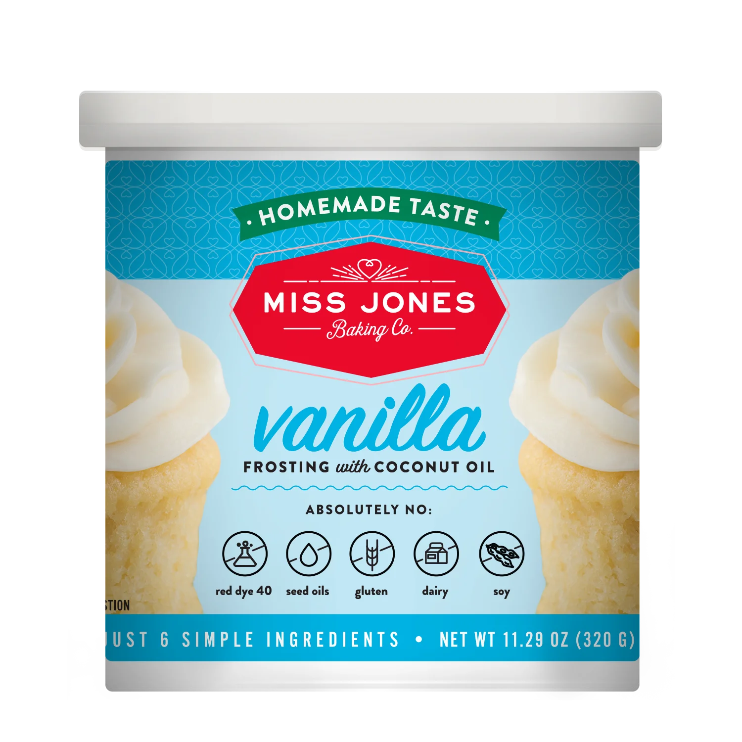 Miss Jones Baking Co. Natural White Vanilla Frosting, 11.29oz