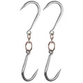 Uxcell 11.3'' Swivel Meat Hooks, 0.57'' Thickness Galvanized Processing Butcher Hooks, 2 Pack