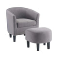 Take a Seat Churchill Accent Chair with Ottoman, Cement Gray Fabric