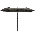 Outsunny Double-sided Patio Umbrella with Tilt Outdoor Umbrella