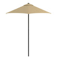 Astella 92.5 Antique Beige Solid Print Hexagon Market Patio Umbrella
