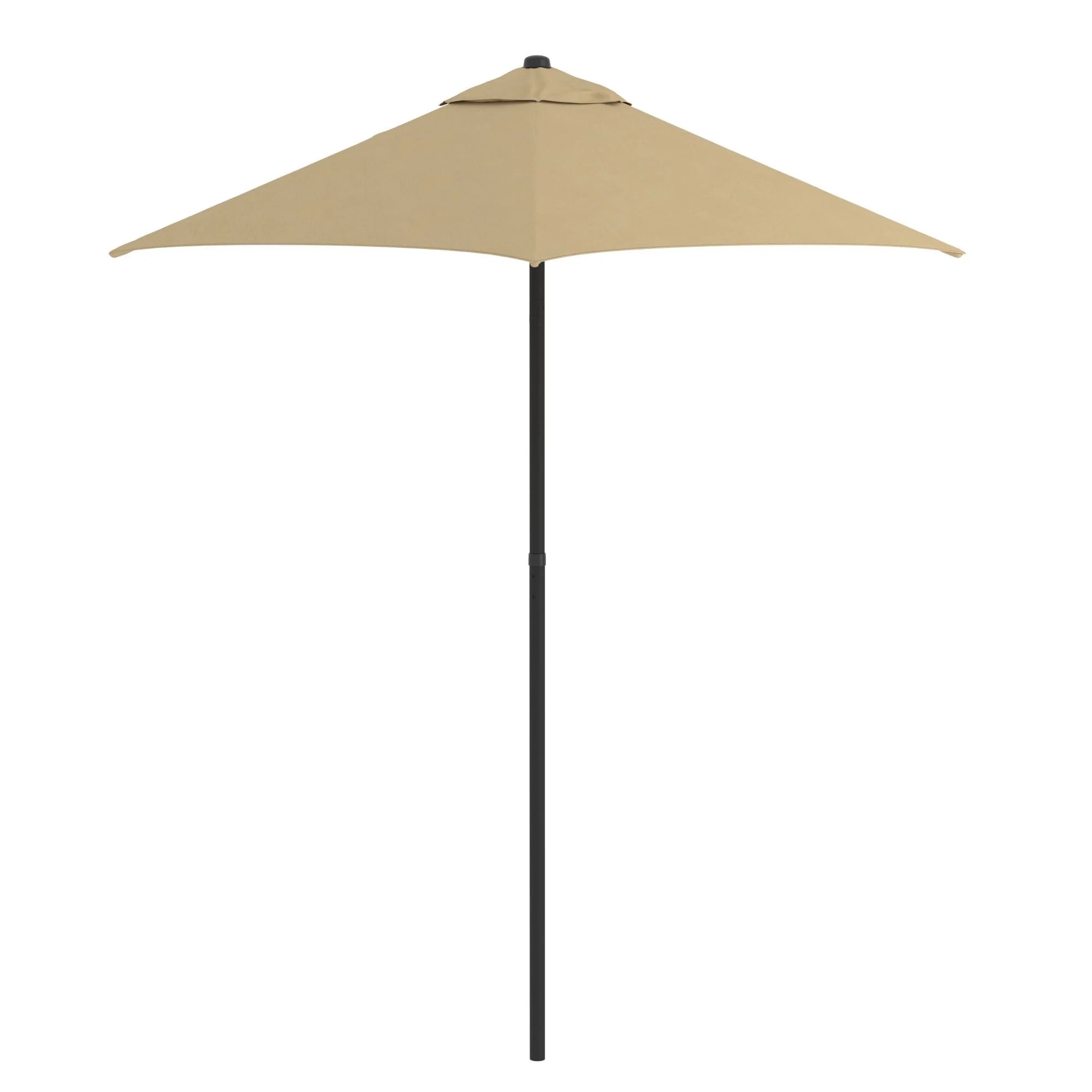 Astella 92.5 Antique Beige Solid Print Hexagon Market Patio Umbrella