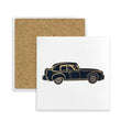 Black Classic Cars Pattern Outline Square Coaster Cup Mat Mug Subplate Holder Insulation Stone