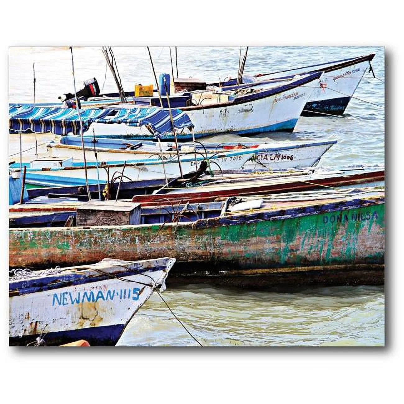 Courtside Market WEB-NC211-16x20 16 x 20 in. Colorful Boats Gallery-Wrapped Canvas Wall Art