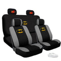 Extreme Batman Car Seat Covers And Carpet Floor Mats from BDK Bundled with Classic Comic POW! Logo Headrest Covers Gift Set - Shipping Included