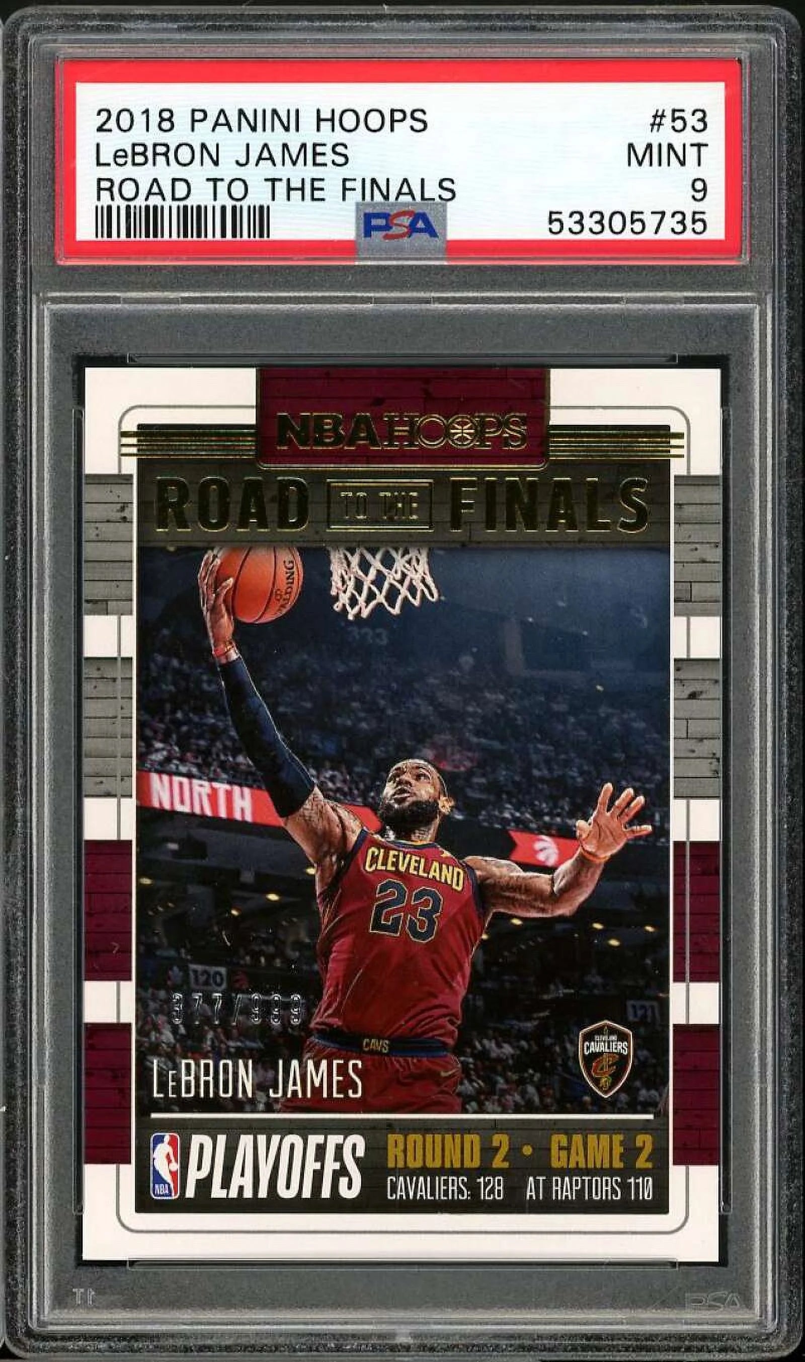 LeBron James Card 2018-19 Panini Hoops Road To The Finals #53 PSA 9
