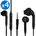 Samsung (4 Pack) OEM Wired 3.5mm White Headset with Microphone, Volume Control, and Call Answer End Button [EO-EG920BW] for Samsung Galaxy S6 Edge+ / S6 / S5, Galaxy Note 5/4 / Edge (Bulk Packaging)
