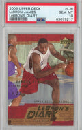 Graded 2003-04 Upper Deck LeBron James #LJ6 LeBron's Diary Rookie RC Basketball Card PSA 10 Gem Mint