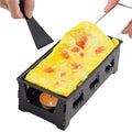 Vistreck Non-Stick Raclette Grill Set Cheese Melter Pan with Spatula Foldable Wooden Handle Cheese Raclette Carbon Steel Kitchen Gadgets