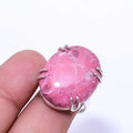 Pink Thulite -Norway Solitaire Gemstone Handmade 925 Silver Plated Ring s.8, Pink Thulite Ring R_8024_297_1