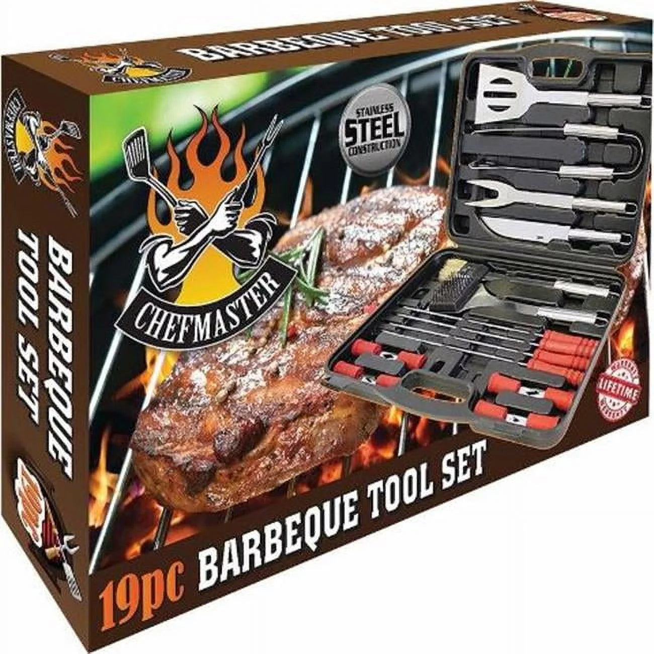 B & F System KTBQ192SS Chefmaster 19 Piece Barbeque Tool Set