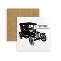 Black Classic Cars Mechanical Pattern Square Coaster Cup Mat Mug Subplate Holder Insulation Stone
