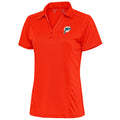 Women's Antigua Orange Miami Dolphins Throwback Logo Tribute Polo