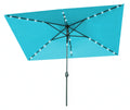 Rectangular Solar Powered LED Lighted Patio Umbrella - 10' x 6.5' - By Trademark Innovations (Peacock)