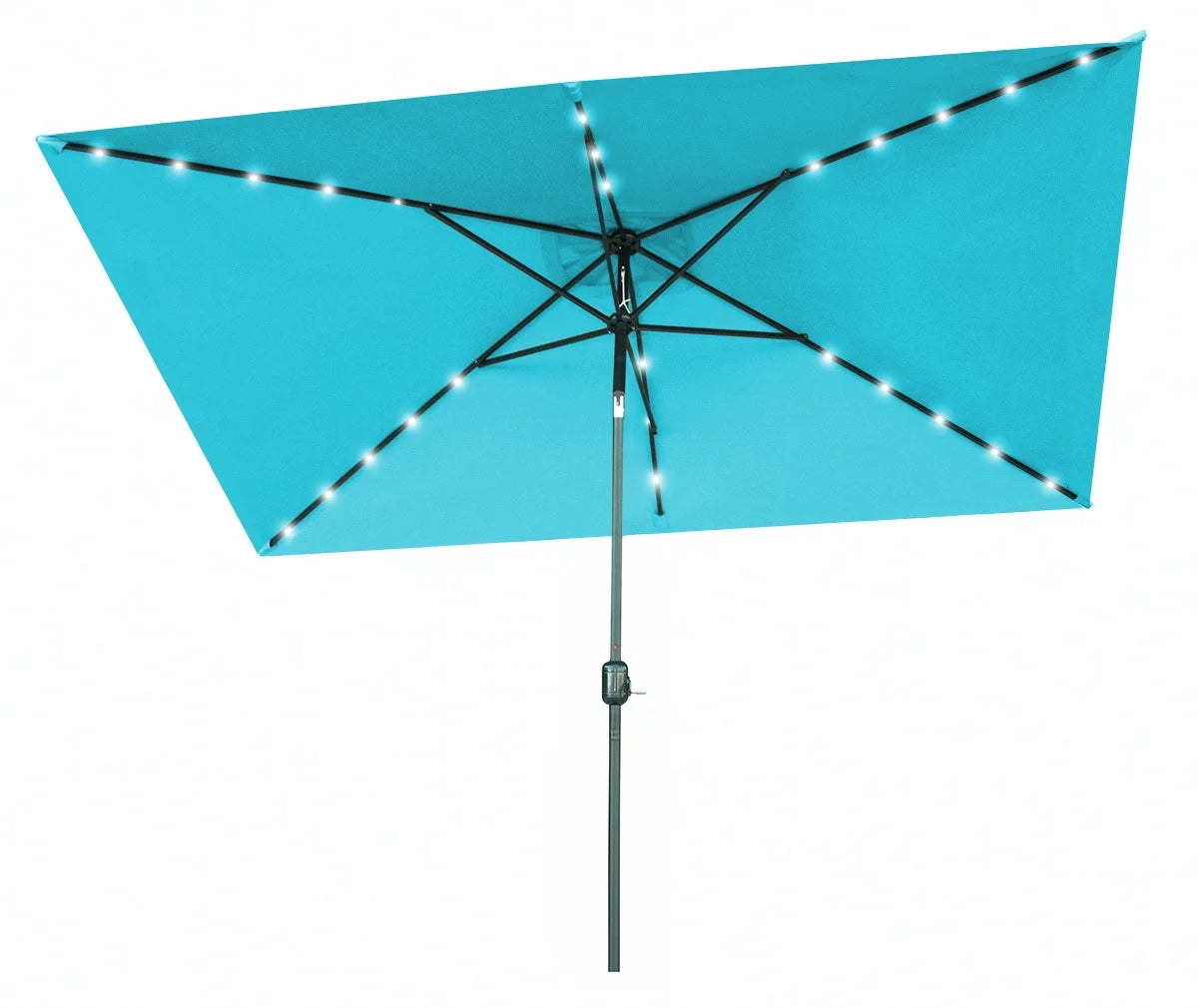 Rectangular Solar Powered LED Lighted Patio Umbrella - 10' x 6.5' - By Trademark Innovations (Peacock)