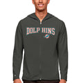 Men's Antigua Charcoal Miami Dolphins Legacy Full-Zip Hoodie