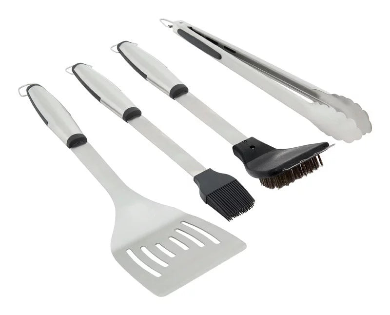 Grill Mark  Stainless Steel  Black/Silver  Grill Tool Set  4 pc.