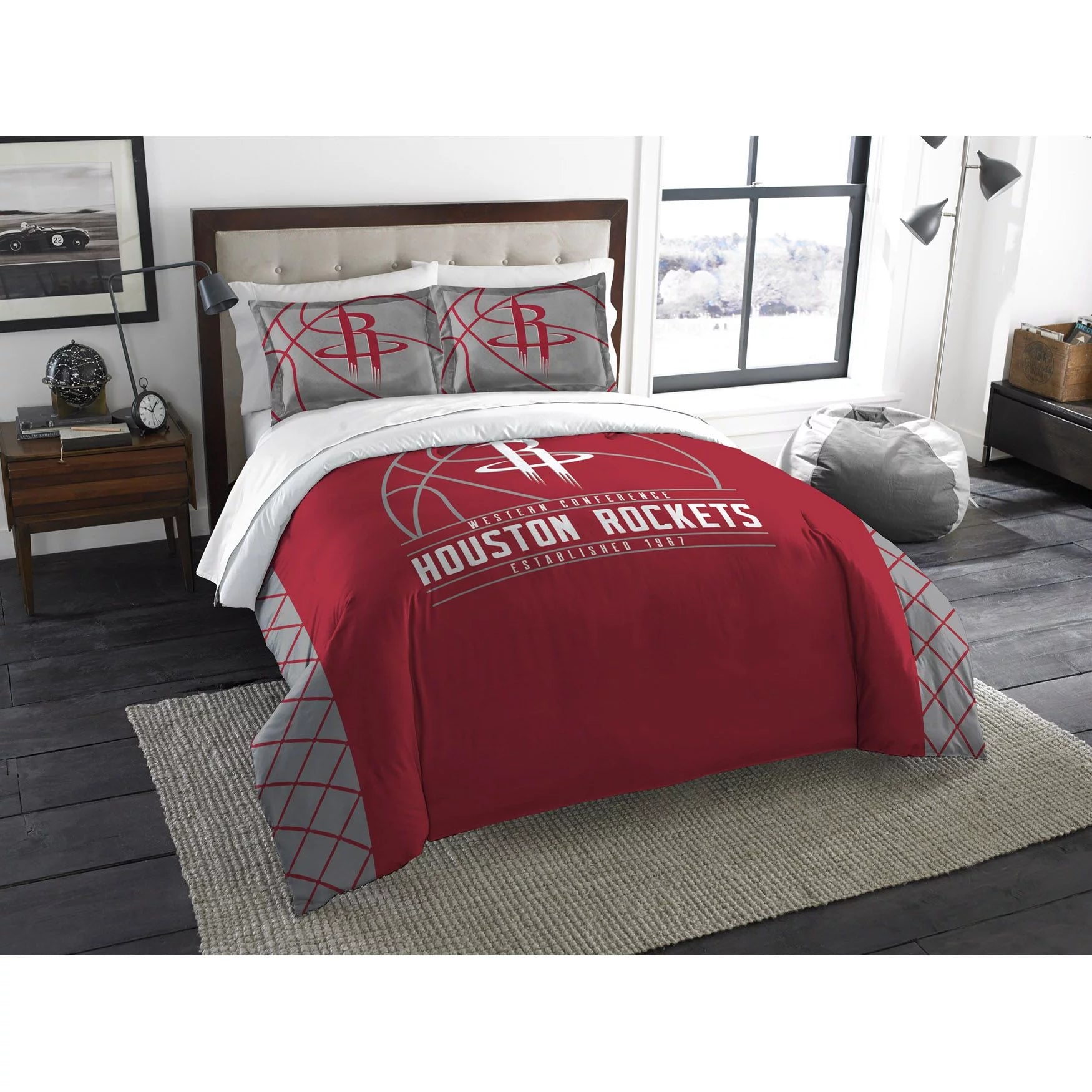 Houston Rockets Reverse Slam Full/Queen Comforter & Shams Set