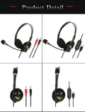 3.5mm Wired Surround Stereo Gaming Headset Headband Bass Headphone With Boom Mic for PC Universal