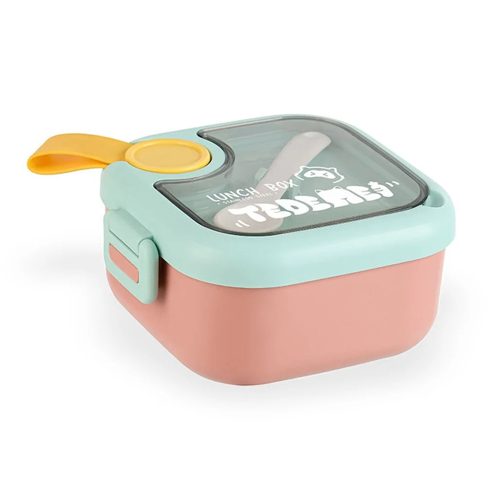 Baby Food Spoon Portable Safety Locking Children Storage Container Outdoor Washable Bowl Tableware with Lid No.01