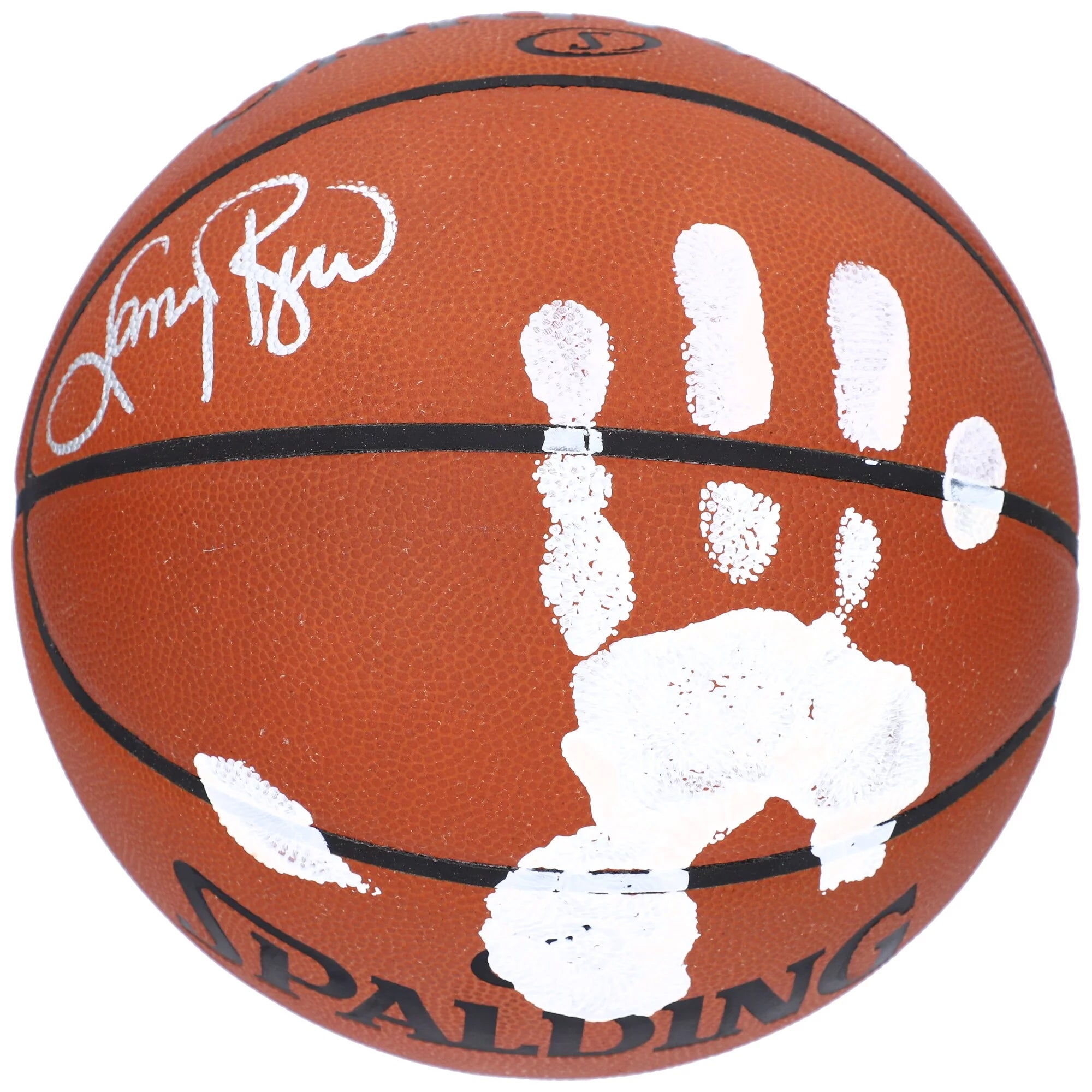 Larry Bird Boston Celtics Autographed Spalding Official Game Basketball with White Acrylic Hand Print - Fanatics Authentic Certified
