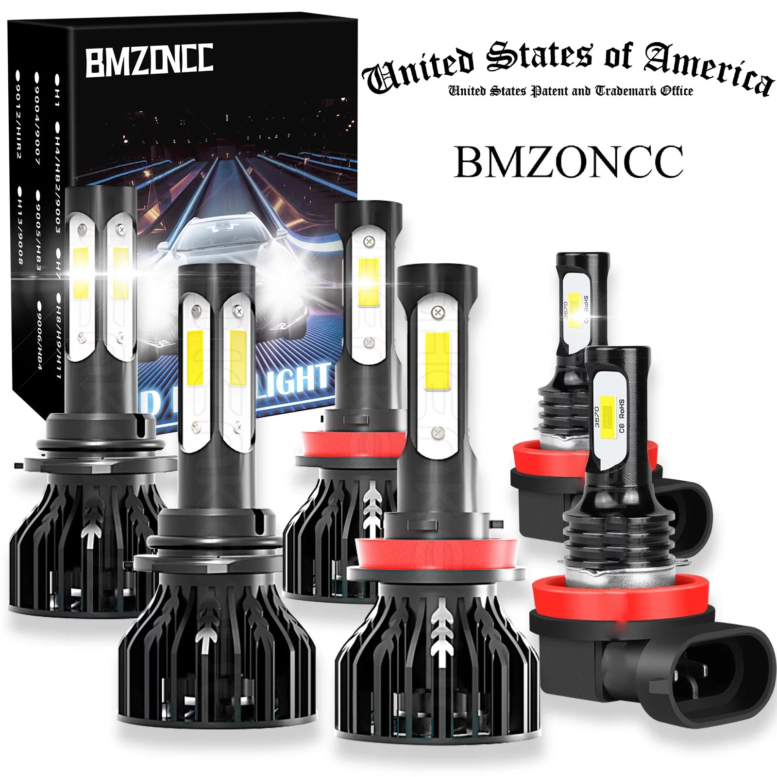 BMZONCC For Honda CR-V CRV 2015 2016 2017-2018 Headlights 9005 HB3 LED High Beam and H11 Low Beam and H11 Fog light Bulbs,6pcs