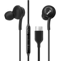 OEM UrbanX 2021 Type-C Stereo Headphones for Samsung Galaxy Tab S6 Braided Cable - with Microphone (Black) USB-C Connector (US Version)