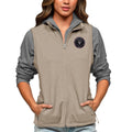 Women's Antigua Oatmeal Inter Miami CF Team Logo Course Full-Zip Vest