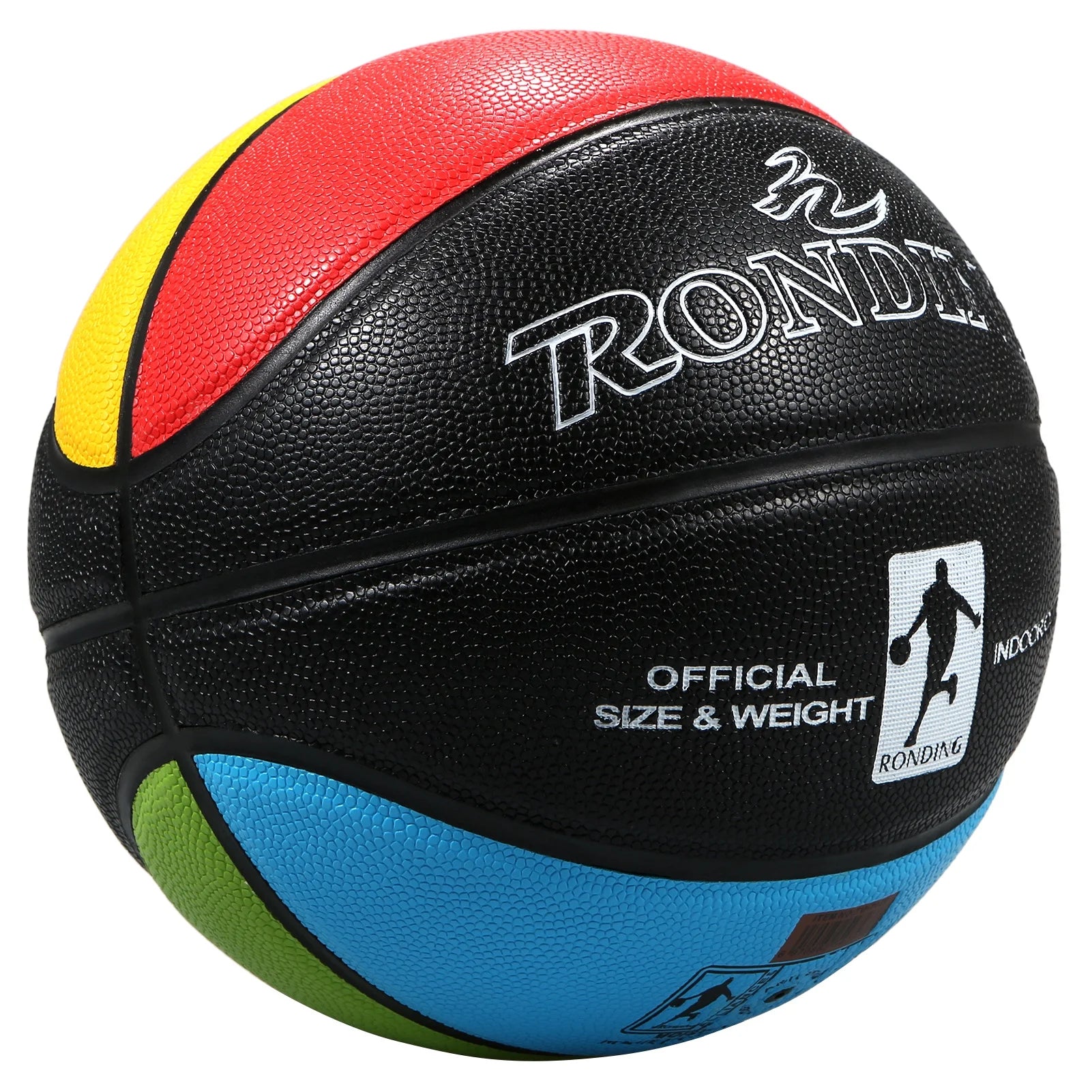 RONDING Basketball Ball PU Material Official Basketball Free Net Bag and Needle /Indoor Training Ball