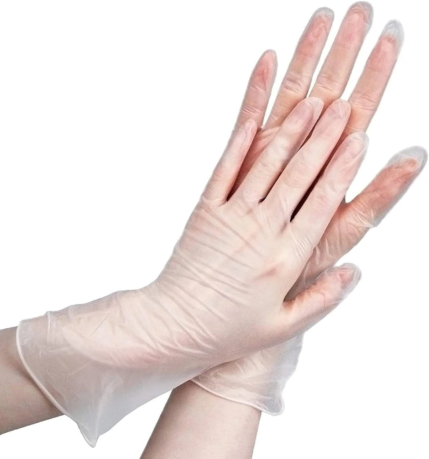 APQ Pack of 400 Vinyl Gloves, Natural color, Medium size, 2.5 Mil. Powder, Latex Free Disposable Gloves. Non-Sterile Ambidextrous Gloves for Kitchen, Cooking, Cleaning, Supermarkets, Grocery Stores.