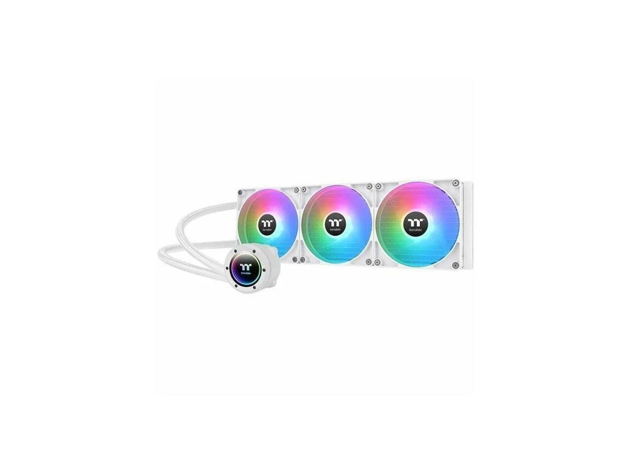 Thermaltake TH420 V2 ARGB Sync All-In-One Liquid Cooler - Snow Edition - 5.51 Maximum Fan Diameter - 3 x Fan(s) - 630.8 gal/min Maximum Airflow - 1800 rpm - Liquid Cooler Cooler - 2510 - 4 Pin PWM...