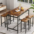 AWQM Bar Table Set,5 Pcs Dining Table Set,Counter Height Table with 4 Chairs, Kitchen Table and Chairs for 4, Wood Pub Table Set, Dining Room Table Set for Small Space,Walnut