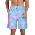 Kll Purple Dragon Scales Men'S Casual Summer Beach Shorts Hawaiian Shorts With Pockets-Small