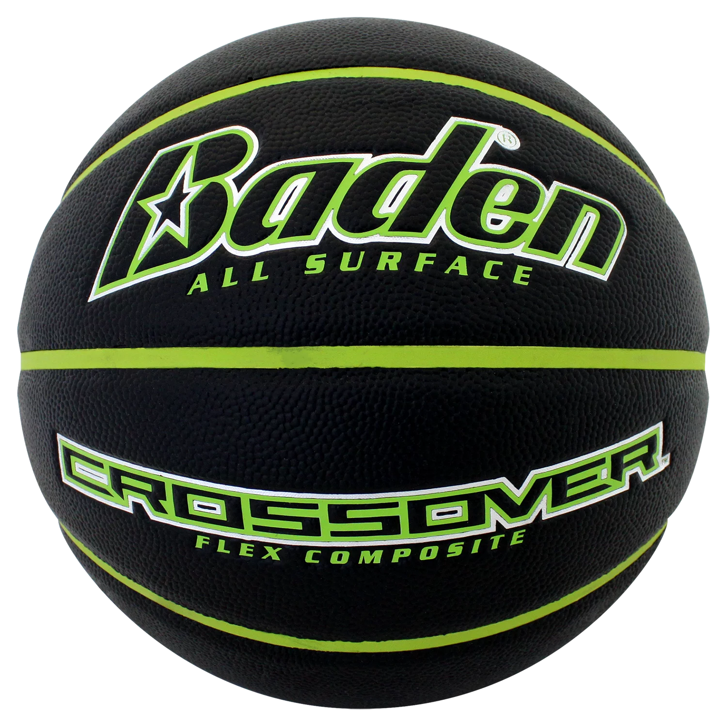 Baden Crossover Indoor/OutdoorBasketball-Black/Green Size 7