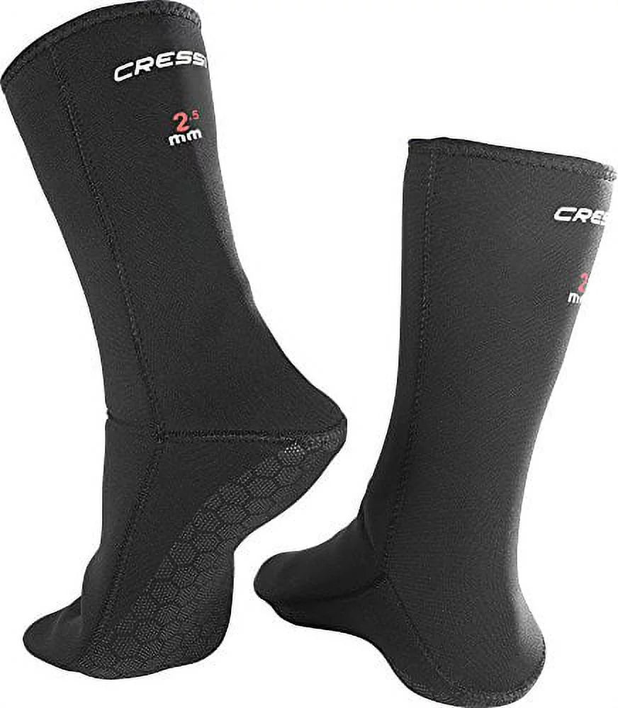 Cressi Anti-Slip 2.5mm Neoprene Sock (Black, Medium)