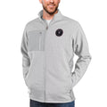 Men's Antigua Gray Inter Miami CF Primary Team Logo Course Full-Zip Jacket