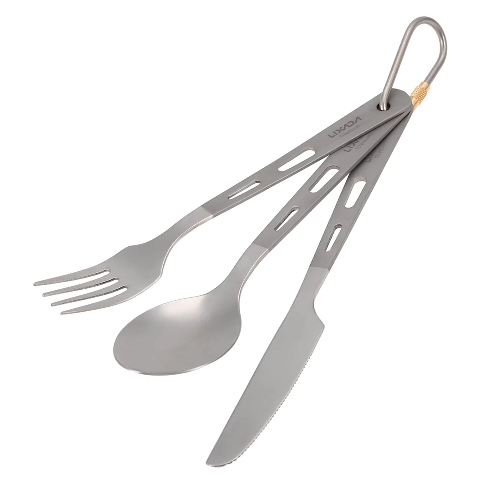 Lixada 3 Piece Cutlery Set for Hiking, Backpacking, and Everyday Use