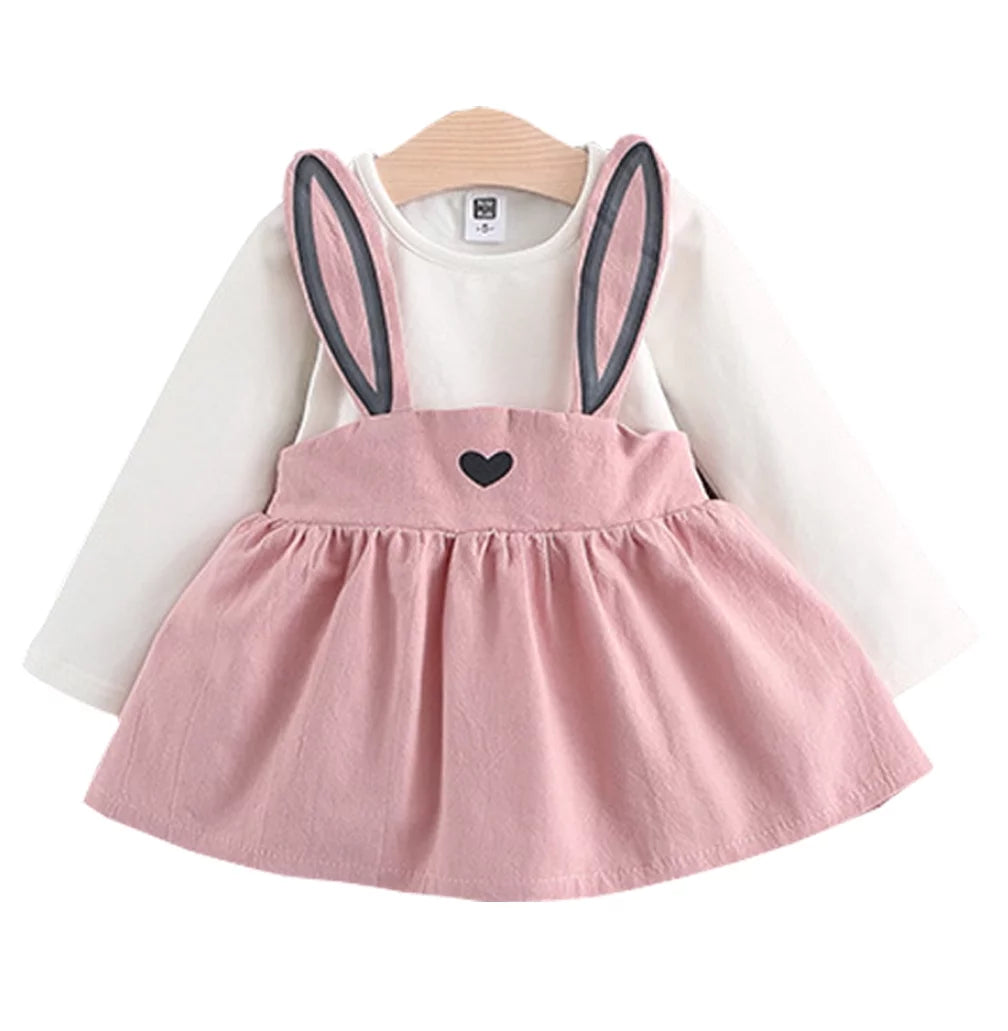 MINKIDFASHION Baby Girls Rabbit Style Long Sleeve Female Princess Dress 6 Months