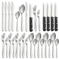 30 Piece Silverware Set - Service for 5 - Stainless Steel Flatware serving set - Cutlery Set - Knives, Fork, and Spoon - Utensil sets - Dishwasher Safe - Stunning Polished Finish