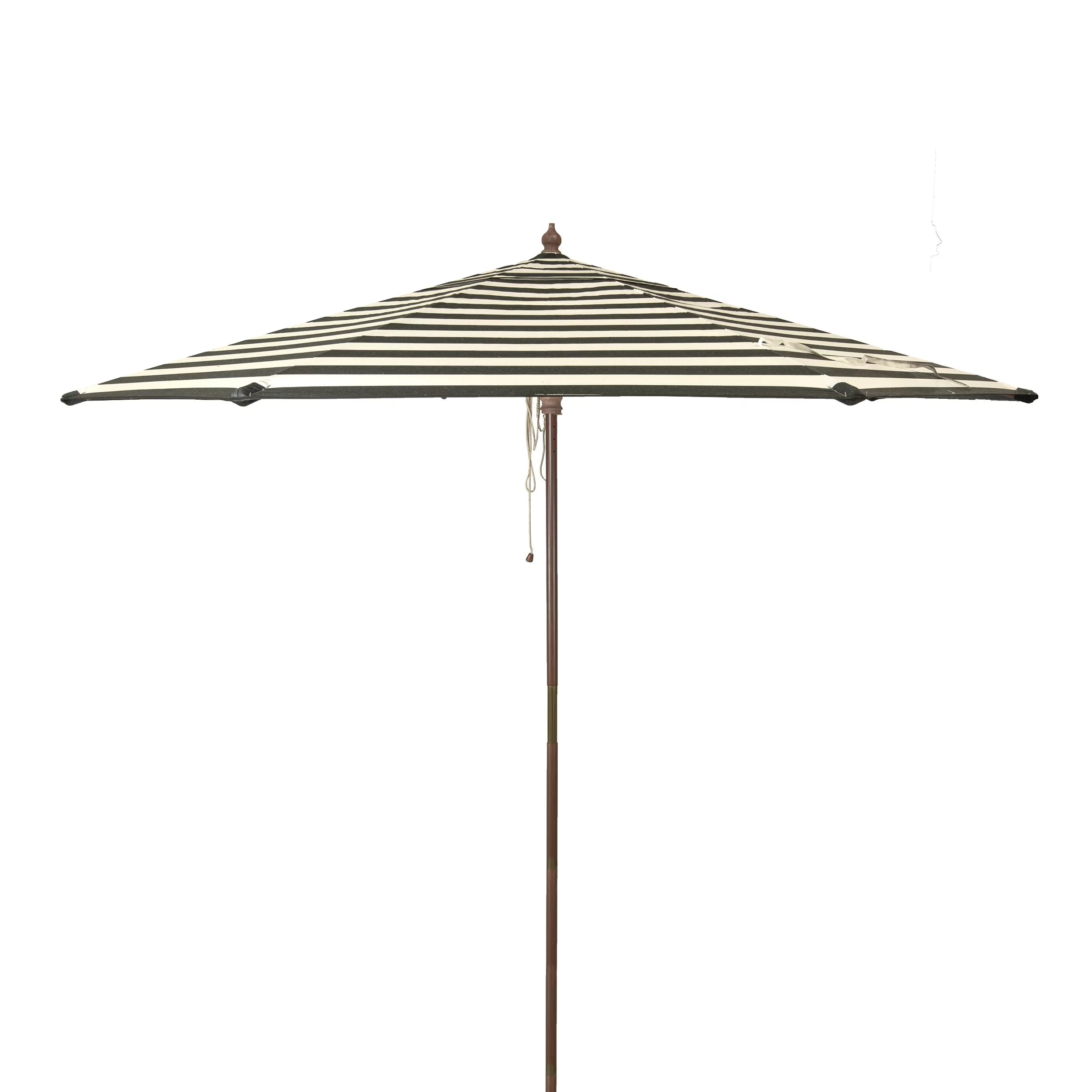 DestinationGear Euro 9' Umbrella Black and White Stripe Patio Pole