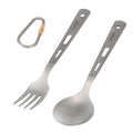 Lixada 2pcsTableware Camping Fork Spoon Ultra Light Cutlery Set for Picnic Travel Backpacking Hiking Kitchen