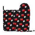 XMXY Oven Mitts and Pot Holders 2 Pcs Sets, Mouse Hands Pattern Heat Resistant Silicone Cooking Gloves for Grill Baking BBQ Kitchen Decor