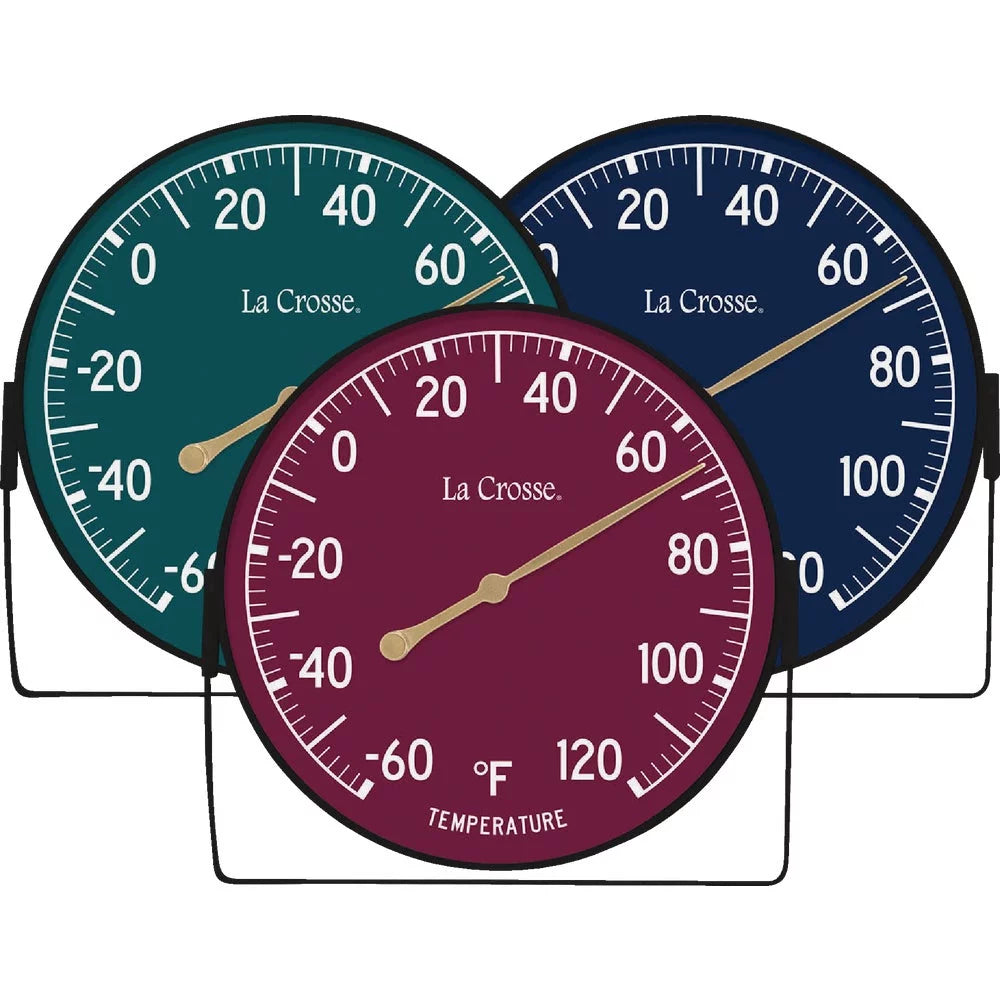 6PACK La Crosse Technology 5 In. Assorted Color Dial Thermometer with Bracket - Navy, Green, Berry