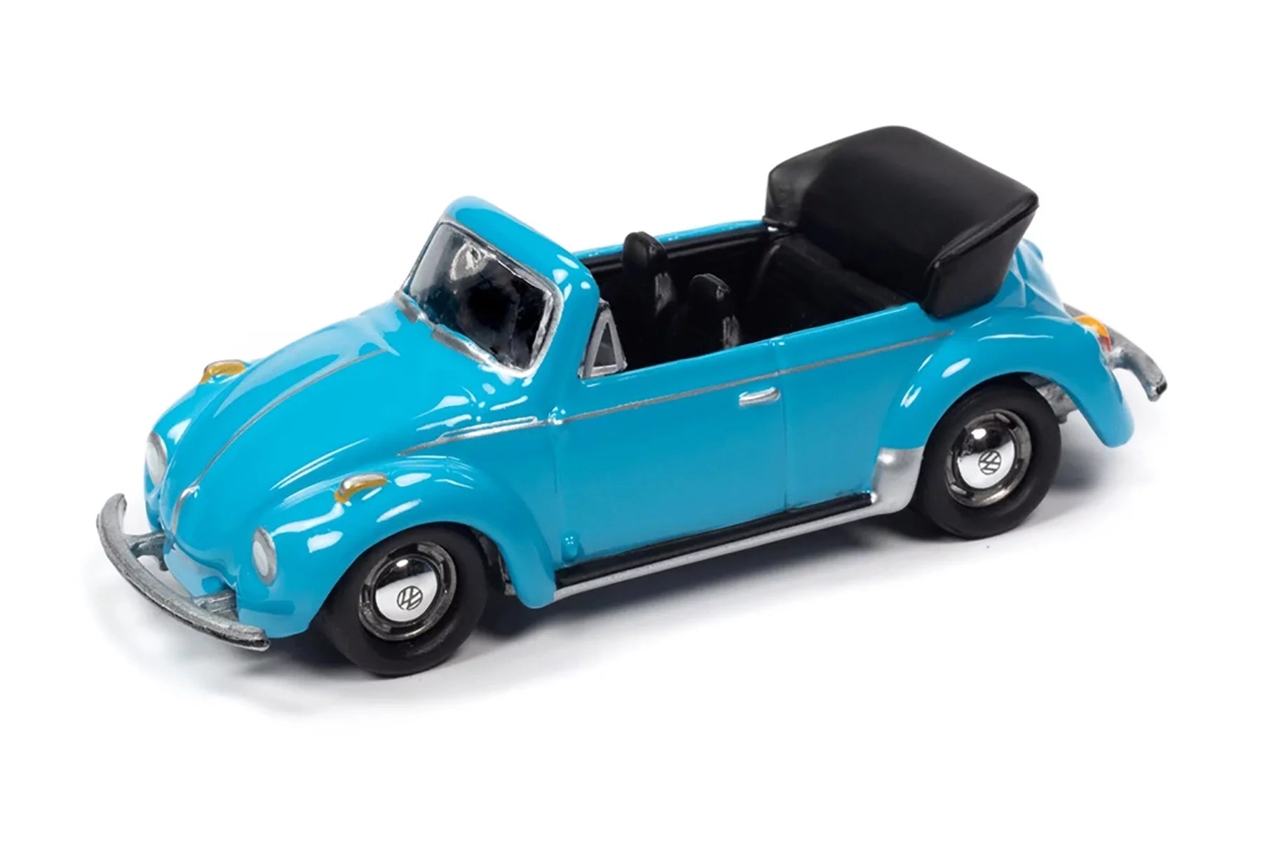 1959 Volkswagen Super Beetle Convertible Top Down, Miami Blue - Johnny Lightning JLSP107/24A - 1/64 scale Diecast Model Toy Car