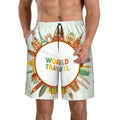Kll World Travel3 Men'S Casual Summer Beach Shorts Hawaiian Shorts With Pockets-Small