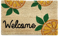Kashi Home Printed Coir Fiber 18x28 Non-Slip Doormat, Durable Outdoor / Indoor Rug, Entryway, Front Door, Porch, Patio, Welcome Mat, Summer Fruit Theme, Lemon Design Decor (WELCOME LEMONS)