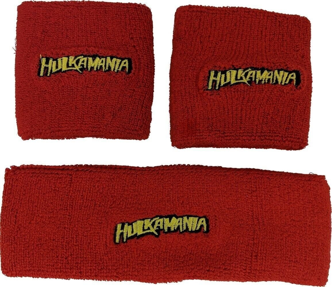 Hulk Hogan Hulkamania 3 pc Headband Wristband Set Red