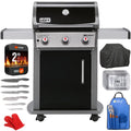 Weber 46510001 Spirit E-310 Gas Grill, Liquid Propane Bundle with 2 YR CPS Enhanced Protection Pack, Grill Cover, Aluminum Drip Pans (Set of 3), 12pc Knife Set, 3pc BBQ Tool Set and Pair of Oven Mitt