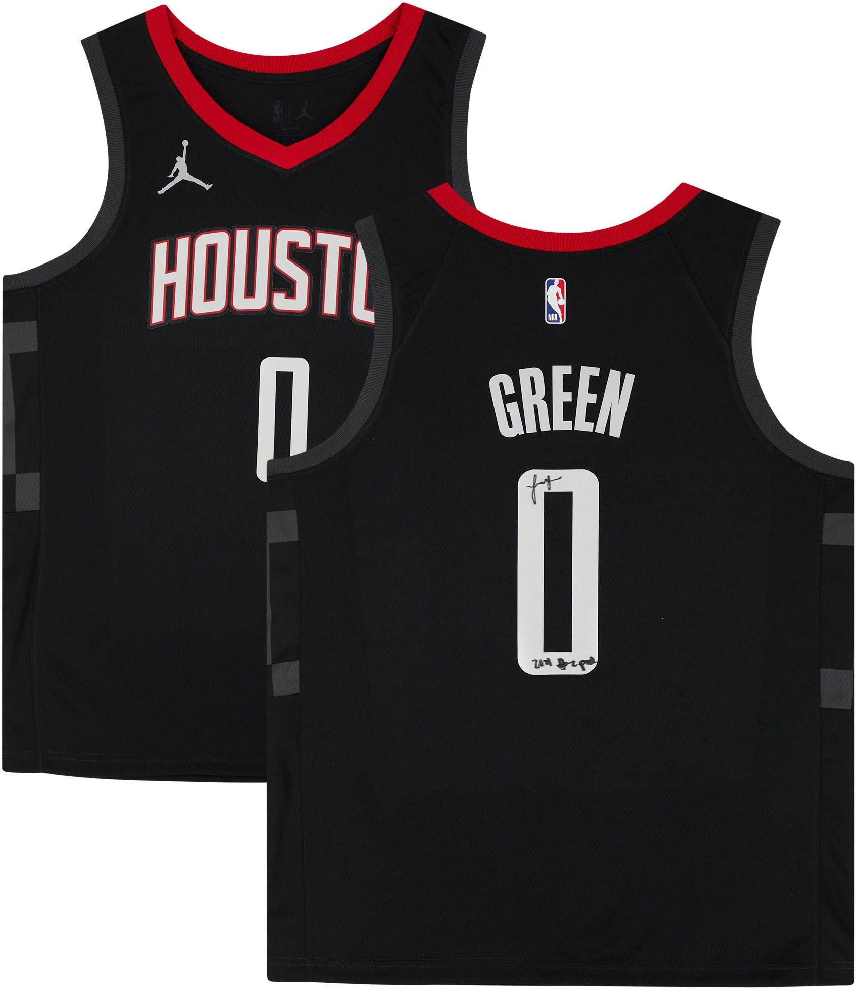 Jalen Green Houston Rockets Autographed #0 2021 Jordan Black Statement Swingman Jersey with 2021 #2 Draft Pick Inscription - Fanatics Authentic Certified