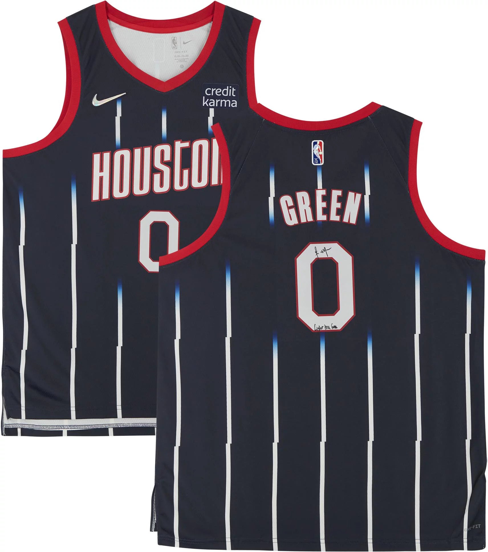 Jalen Green Houston Rockets Autographed Navy 2021-2022 Mixtape Swingman Jersey with Light The Fuse Inscription - Fanatics Authentic Certified